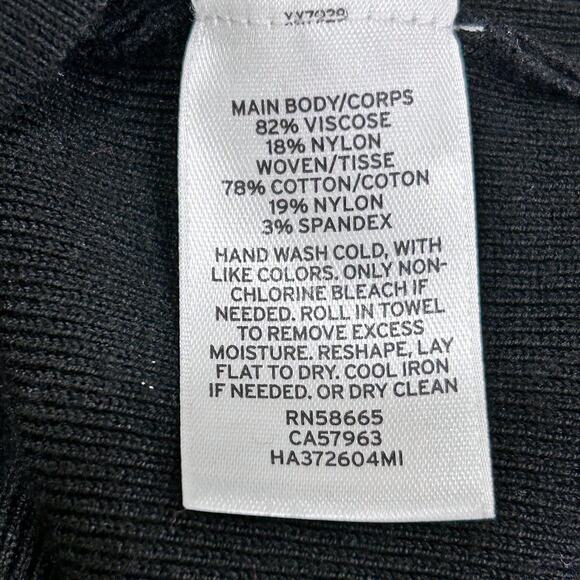 Halogen Black Sweater Black White Striped Bell Ruffle Sleeve - Picture 7 of 7